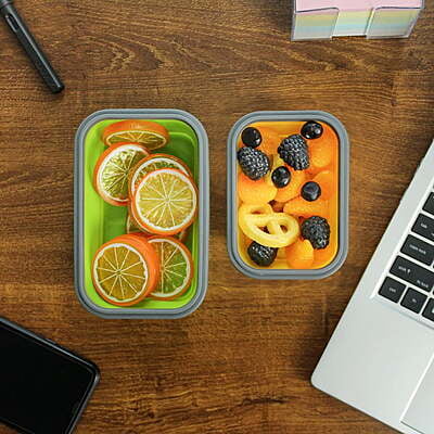 ZipNow Silicone Collapsible Lunchbox Rectangle ZipNow Silicone Collapsible Lunchbox Rectangle
