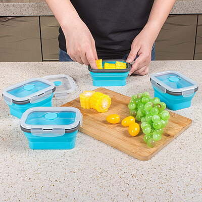 ZipNow Silicone Collapsible Lunchbox Rectangle ZipNow Silicone Collapsible Lunchbox Rectangle