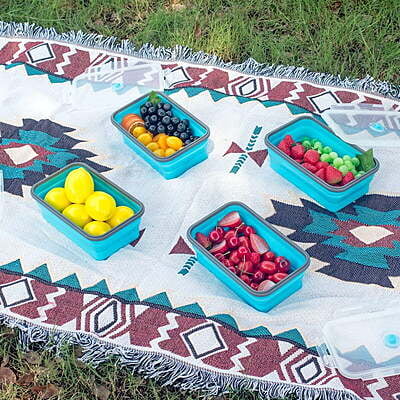 ZipNow Silicone Collapsible Lunchbox Rectangle ZipNow Silicone Collapsible Lunchbox Rectangle