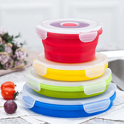 ZipNow Silicone Collapsible Lunchbox Round